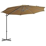 Ampelschirm Für Den Außenbereich, Uv-Schutz Taupe Neigbar Drehbar Polyester Offsetschirm Für Balkon Für Garten,