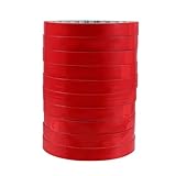 DIKACA 10 Rollen Rotes Supermarkt Verpackungsband Reißfestes Beutelverschluss Klebeband Stark Haftendes Verpackungsband für Obst Fruchtbeutel pro Vielseitig und Einfach Zuschneidbar