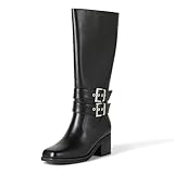 The Drop Sage Tall with Buckles Biker Boots, Schwarz, 39 EU