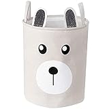 Wäschekorb für Kinder, mit Griffen, faltbar, großer Wäschekorb aus Leinen und Leinen, zum Aufbewahren von Wäsche und Spielzeug für Kinder