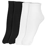 UKCOCO 2 Paare Selbstwärmende Atmungsaktive Wintersocken Mittellang Elastisch Waschbar Warme Unisex Socken für Arbeit Sport und Outdoor Langlebig Komfortabel Schwarz und Weiß
