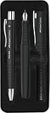 Faber-Castell 241050 - Schreibset Poly Pen mit Kugelschreiber und Füller, schwarz