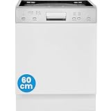 Bomann Spülmaschine Geschirrspüler 60cm, teilintegrierte Ausführung, sehr leise, Spülmaschine teilintegriert 60 cm, automatische Türöffnung, inkl. Aquastop, 40°-65°C, 6 Programme - GSPE 7423 TI
