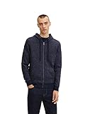 TOM TAILOR Herren Sweatjacke mit Streifen 1033588, 27914 - Navy Offwhite Inject Stripe, XL