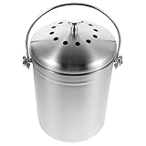 Parliky Edelstahl Kompostbehälter mit Deckel und Kohlefilter Geruchsdichter Küchenabfalleimer für Lebensmittelreste Kompakter Biomülleimer für Arbeitsplatte Korrosionsbeständig und Leicht