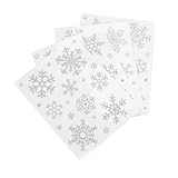 FONDOTIN 4 Stück Silbernes Teiliges Schneeflocken Fensterbilder Set Weihnachten Selbstklebend Wiederverwendbar Weihnachtsdeko für Zuhause und Geschäft zur Festlichen Fensterdekoration
