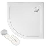 AQUENITH Duschwanne 80x80x4cm Viertelkreis,Acryl Duschtasse Extra Flach Duche mit Ablaufgarnitur für Duschabtrennung Duschkabine
