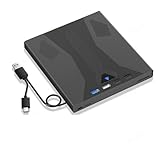 Nihcora Externer BLU-Ray-Brenner, kompatibel mit 100 GB Festplatten, USB 3.0 und Typ C DVD/CD/BD-Player, 3D-Optisches Laufwerk für Laptop.
