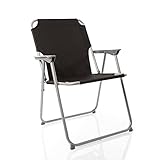 BigDean Klappstuhl Schwarz Campingstuhl Faltstuhl Angelstuhl robust klappbar bis 120kg belastbar klassischer Klappstuhl Gartenstuhl Klappstuhl für Garten & Camping - Campingstuhl faltbar
