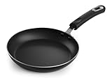 KICHLY Antihaft Bratpfanne 24cm, Beschichtete Pfanne Induktion, Aluminium Nonstick Frying Pan, Induktionspfanne Geeignet Für alle Herdarten - Schwarz