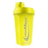 IronMaxx Eiweiß Shaker - 700ml Killer Gelb | Auslaufsicher, Spülmaschinengeeignet, BPA & DEHP-frei | Proteinshaker mit Drehverschluss, Sieb & Mess-Skala