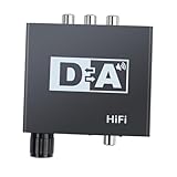 OSALADI digitaler Audio-Splitter Audio Converter Audio konverter Digital zu Analog Konverter Audiokonverter optischer Audio-Splitter Glasfaser-Audioadapter Black