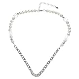 BESTYASH Edelstahl Perlenhalskette Damen Zarte Aesthetic Halskette Mit Und Perlenelementen Für Frauen Elegante Kette Für Jeden Anlass Stilvolle Accessoires Für ädchen