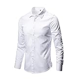 Hemd Herren Langarm Businesshemden Knitterfreies Stretchhemd Regular Fit Freizeithemden Bequem und atmungsaktiv Bügelleichtes Unifarben Anzughemd Männer Anzug Hemd Modische Casual