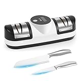 SOARFLY Messerschärfer Elektrisch, 5-in-1 Elektrischer Messerschärfer mit 3 Geschwindigkeiten, Wiederaufladbarer Messer Schärfer mit Bildschirmanzeige, Ideal für Alle Messerarten