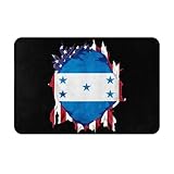 resistente Eingangsteppich Amerika-Flagge und Honduras-Flaggen, Eingangsmatte, Küche, Flur, Badezimmer, Rutschfester Schmutzfangmatte 40X60cm