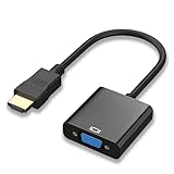 AK HDMI auf VGA Adapter (Stecker auf Buchse), Unidirektional HDMI auf VGA Converter für Computer, Desktop, Laptop, PC, Monitor, Projector, HDTV, Xbox, Chromebook, Raspberry Pi, Roku, Xbox und mehr