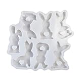 Silikonform mit Hasen-Motiv, Osterhasen, Keksformen zum Backen, Kaninchen, Gelee, Süßigkeiten, Osterformen für Cupcake-Dekorationen