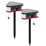 Sirene mit Solar-Bewegungssensor für den Außenbereich, Bewegungserkennung um 360 °, Blitzsirene 3 x 129 dB, mit Fernbedienung, Verabschieden Sie sich von Eindringlingen