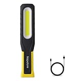 Napatyre LED Arbeitsleuchte Werkstattlampe,1000 Lumen LED Taschenlampe mit Magneten und Haken,180° Drehbar 5 Modi COB Inspektionslampe für Autoreparatur, Inspektion, Garage, Notfall