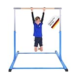 Müller & Blum Premium Turnreck für Kinder, höhenverstellbares Turngerät für Indoor & Outdoor, Turnstange aus Holz & stabile Stahlkonstruktion, 200 kg belastbar, Optional mit Matte