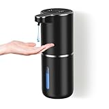 Dalugo Automatischer Seifenspender, USB C Wiederaufladbar Mit Wandbefestigung 380ml, Elektrisch Mit Sensor, 4 Stufen Verstellbar, Schwarz für Küche Badezimmer