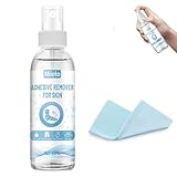 Miioto Pflasterentferner Spray, 60ml Pflasterlöser Spray+12 * 12cm Handtuch, Pflasterspray Sprühpflaster, Pflaster Spray zum Entfernen Klebereste Entferner