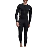RUMAOZIA Herren Badeanzug Einteiler Schwimmanzug Bademode Männer Langarm Sonnenschutz Surfanzug Shorty Neoprenanzug Beachwear Atmungsaktiver Ganzkörper-Tauchanzug mit Frontreißverschluss