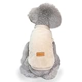YAODHAOD Hundepullover, Hundekleidung, Plüsch, weich, dick, warm, für Winter, Hunde, Katzen, Aprikose (weiß, S)