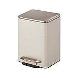 Schlanker, intelligenter Mülleimer, Leichter, luxuriöser Mülleimer aus Edelstahl, Tretmülleimer für den Haushalt mit Deckel, kreativer, modischer, quadratischer Treteimer in 4 Farben, Badezimmer-Müll