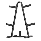 PhysKcal H1 Hantelscheibenständer, 2-in-1 Scheibenhalterung: 30 mm und 50 mm, Gewichtsständer bis 250 kg Belastbar, Schwarz -Hantelablage, Hantelständer