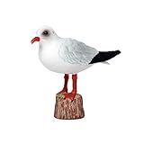 Fycakly Möwenstatue, nautische Vogelfigur für einzigartige Gartendekoration, platzsparendes Design für Tische, langlebige Handwerkskunst, 1 Stück Schreibtischdekoration (Silver, 8. 5x7. 3x3cm)