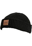 Urban Classics Unisex Strick-mütze Dogger Beanie Strickmütze, Schwarz (Black 00007), Einheitsgröße EU