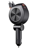 SPGUARD Einziehbares Auto Ladegerät 69W kompatibel mit iPhone und Typ-C Kabel Zigarettenanzünder Retractable Car Charger mit Aufrollbare Kabel und 2 USB Ports für iPhone 16 Pro/Pro Max/Plus/Airpods 4