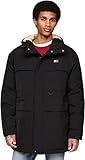 Tommy Jeans Herren Parka Tech Canvas mit Kapuze, Schwarz (Black), M