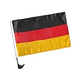 Bull & Bear Autofahne Deutschland, Deutschland Flagge Auto mit 40 cm Stab, Deutschland Fanartikel für Olympische Spiele 2024