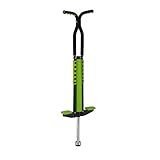 Relaxdays Pogo Stick, für Kinder, Springstock bis 60 kg, gepolststert, Sprungstab Outdoor, rutschfest, Edelstahl, grün