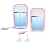 2 Stück 50ml Sprühflaschen Kleine,Wiederverwendbar Mini Feinnebel Sprühflasche, für Parfüm, Körperpflege Flüssigkeit, Kosmetik, Rosa, Lila