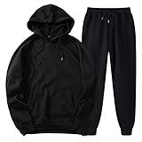Generisch 2025 - Frauen mit Hosen Hoodie Plus Freizeit Winter Fleece mit Kapuze Frauen Anzüge Schwarzes Weste (Black, XL)