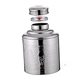 BAZEITFLOW Teedose Luftdichter Metallbehälter mit Dichtem Deckel Aromadichter Teeblatt Kanister zur Aufbewahrung von Losem Tee und Teebeuteln Tragbar und Praktisch