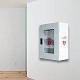 ISOP AED-Defibrillator-Aufbewahrungsschrank | Wandmontierte Erste-Hilfe-Box | AED-Alarmkasten aus Stahl, passend für die meisten AED-Modelle, für Zuhause, Büro, Pflegeheim, Bus