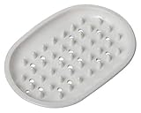 Fackelmann Seifenigel TECNO, Seifenschale aus Kunststoff, Seifenablage mit Abtropflöchern (Farbe: Transparent, Weiß - nicht frei wählbar), Menge: 1 Stück