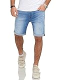 JACK & JONES Infinity Herren Jeans Shorts Rick Bermudas Used Look Light Blue Denim / 2 XL