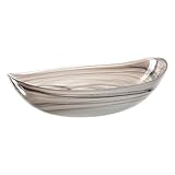 Leonardo Alabastro Glas-Schale, ovaler Design Teller aus Glas, handgefertigte Deko-Schale in beige, 9 x 32 x 22 cm (HxBxT), 031219