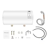 220V Elektro Warmwasserbereiter, 50 Liter Warmwasserspeicher mit Handbrause, 2000 W Schnellheizung, Wasserkocher mit LED Anzeige für Badezimmer