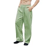 Trainingshose Herren Sportlich Jogginghose mit Kordelzug Tasche Wanderhose Gerades Bein Sporthose Einfarbiges Swatpants Bequem Leicht Freizeithose Outdoor Atmungsaktive Laufhose
