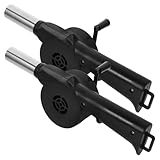 BEBEMOKO 2 Stück Tragbarer Manueller Grillblasebalg aus Robustem Kunststoff und Eisen Praktisches Handgebläse für BBQ Camping und Picknick Einfach zu Bedienen und Langlebig