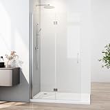 WOWINNE Walk In Dusche Duschwand 70 x 195 cm Walk In Duschglas Duschfalttür 6mm ESG Sicherheitsglas Duschtrennwand Glas Badewanne Duschwand