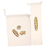 HOLIDYOYO 2 Stück Brotbeutel Brottüten Taschen Brotspeicherbeutel wiederverwendbare Lebensmittelbeutel brötchentüten brotzeittüten Brothalter Aufbewahrungsbeutel für Brotwäsche Flachs