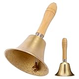 GmeDhc Gsrhzd Glocke, 1 Stücke Tischglocke, Klassisch Handglocke, Metall Glocken mit Holzgriff, für Schule, Abendessen am Empfang, Hotelservice, Meditationsgebet
